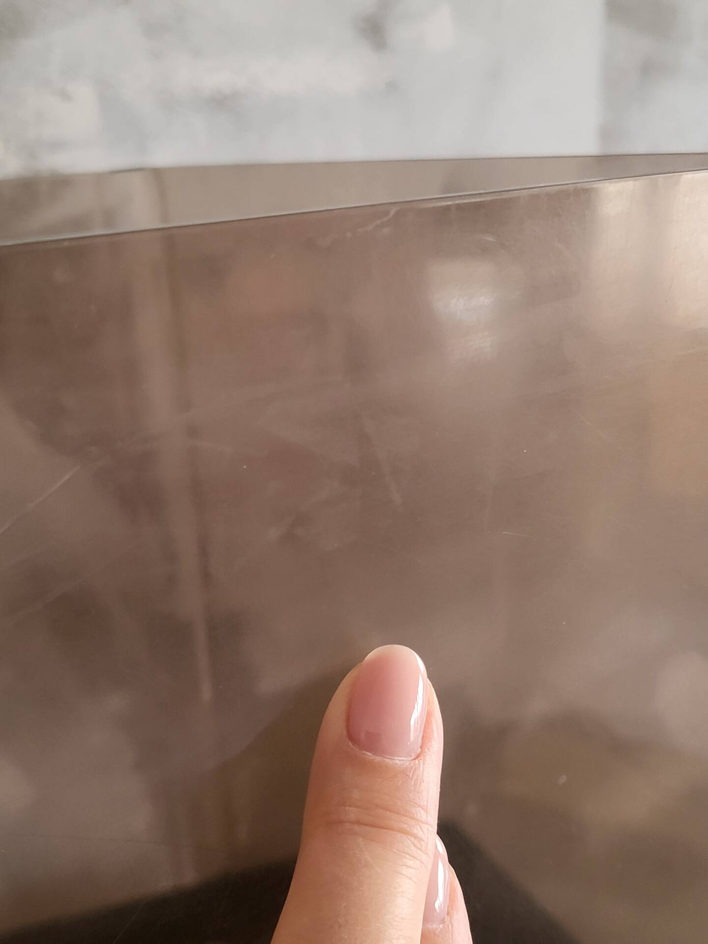 Rectangular piece of furniture or coffee table in smoked plexiglass by Michel Dumas.