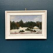 Original Swedish Oil On Panel – “Winter Landscape” – Vintage & Framed – 37 × 26 Cm (14.6" × 10.2")