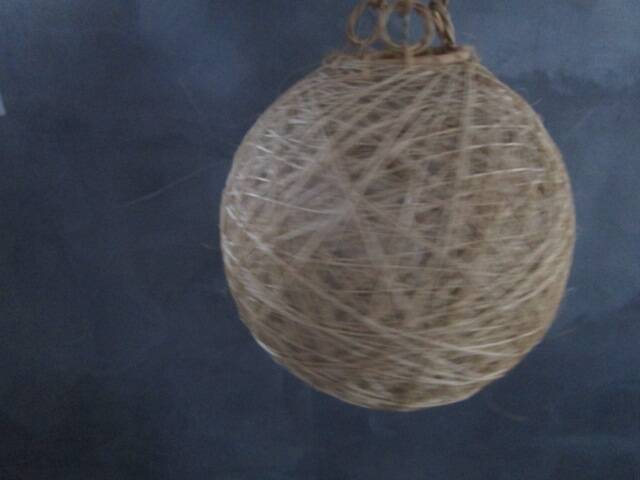 Vintage rope and rattan pendant light
