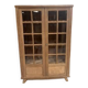 oak two-door display cabinet