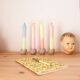 4 Gray sandstone candle holders
