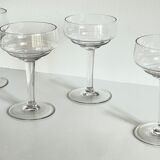 4 champagne glasses blown glass 1930