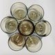 Champagne cups in smoked glass, Luminarc France 1970