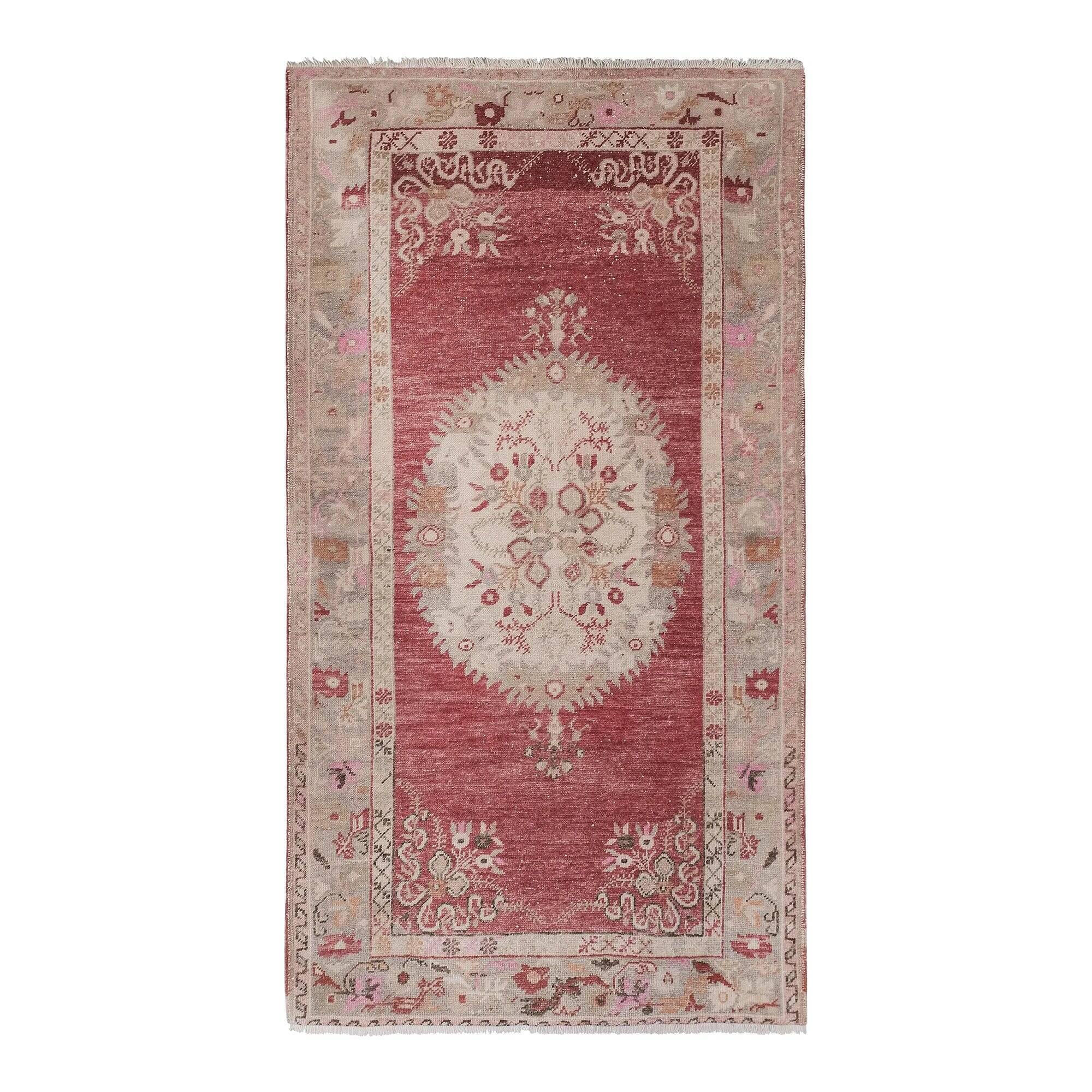 Vintage Turkish Oushak rug 113x207 cm