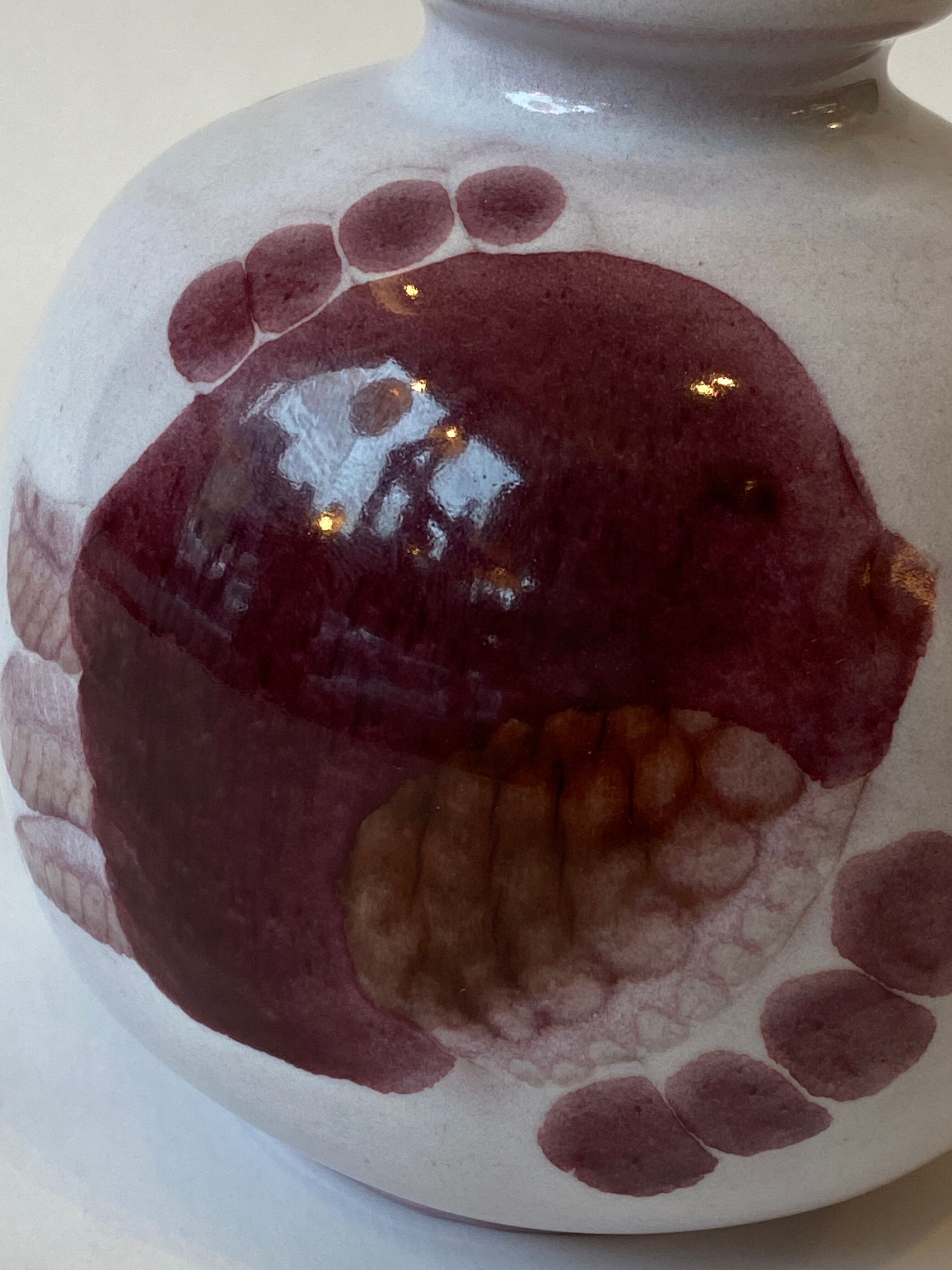 Ceramic vase by Jean and Robert Cloutier with fish decoration