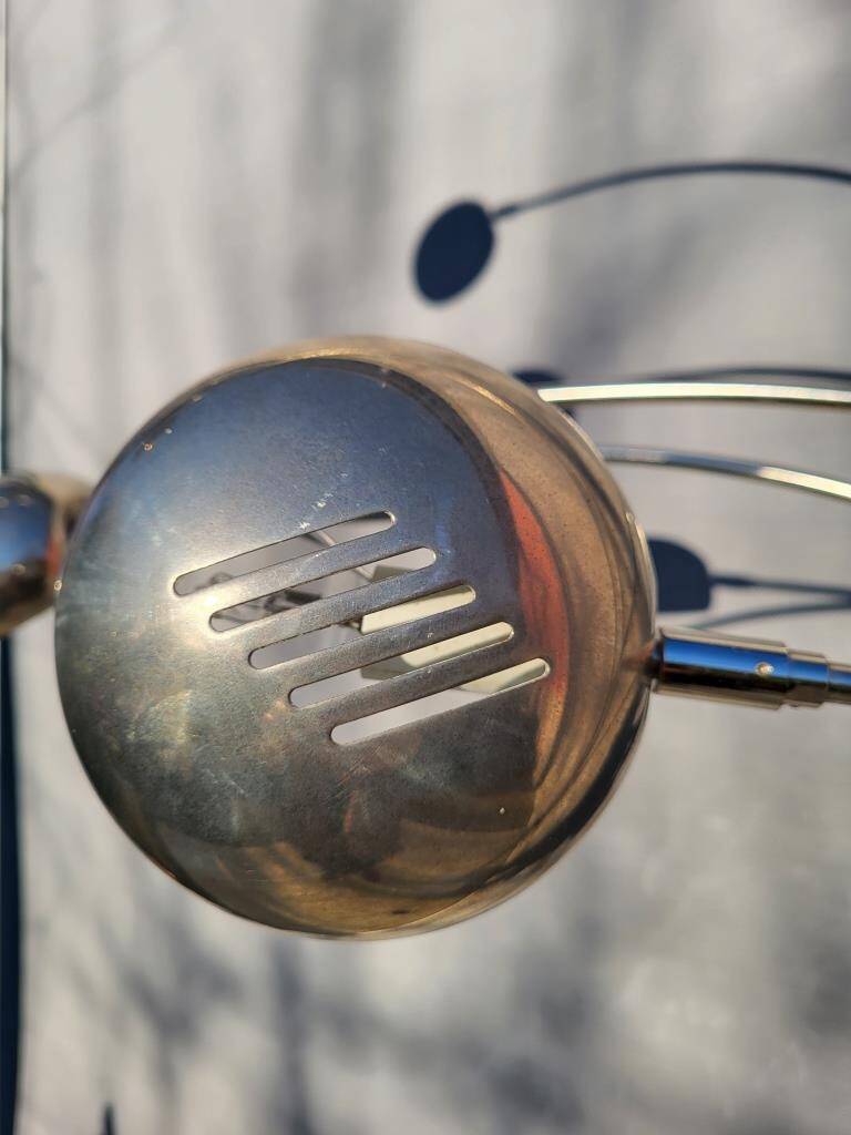 Vintage ARC floor lamp with 5 adjustable chrome arms on marble base