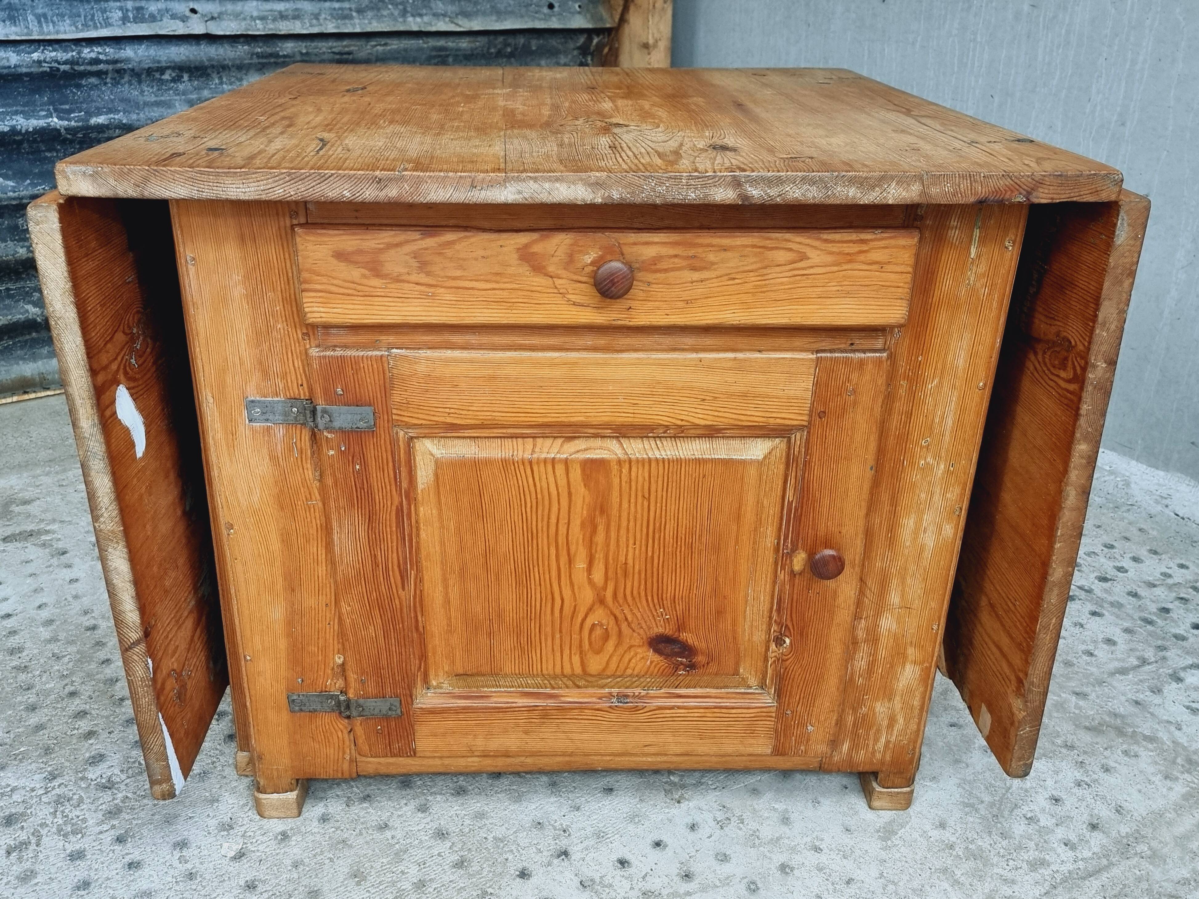 Antique Swedish table folding table with plenty of storage space