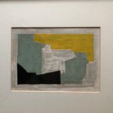 Abstract paintings under glass