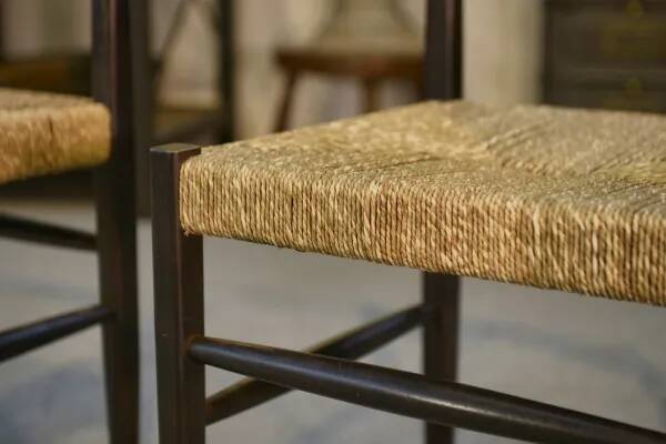 Pair of chairs with rush seats, 1970