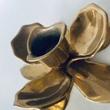 Brass flower candlestick