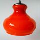 Orange opaline pendant light with metal arch, Design, 1970