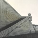 Original lithograph by alain le foll, fortifications, 1978