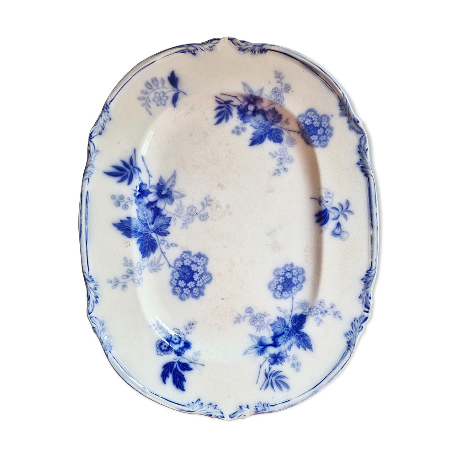 Ancient iron flat Wood and Brownfield England model Verbena blue around 1845