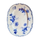 Plat ancien en terre de fer Wood and Brownfield Angleterre modèle Verbena bleu vers 1845