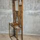 Vintage carved oak hall tree with mirror and coat hooks, early 20th century, 192 × 72 × 24 cm