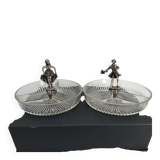 Old small glass and tin servants.