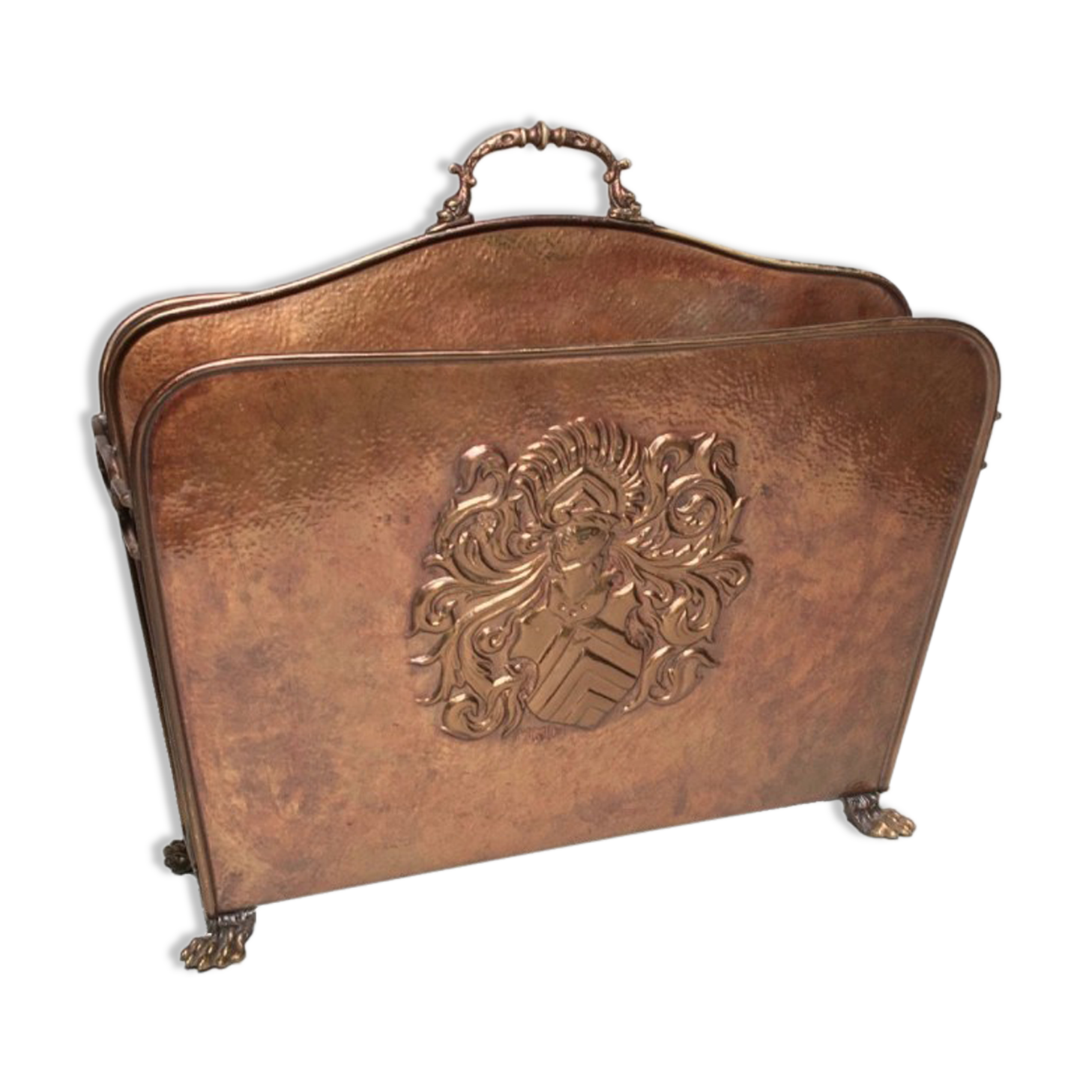 Magazine rack brass vintage