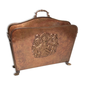 Porte-revues en cuivre vintage