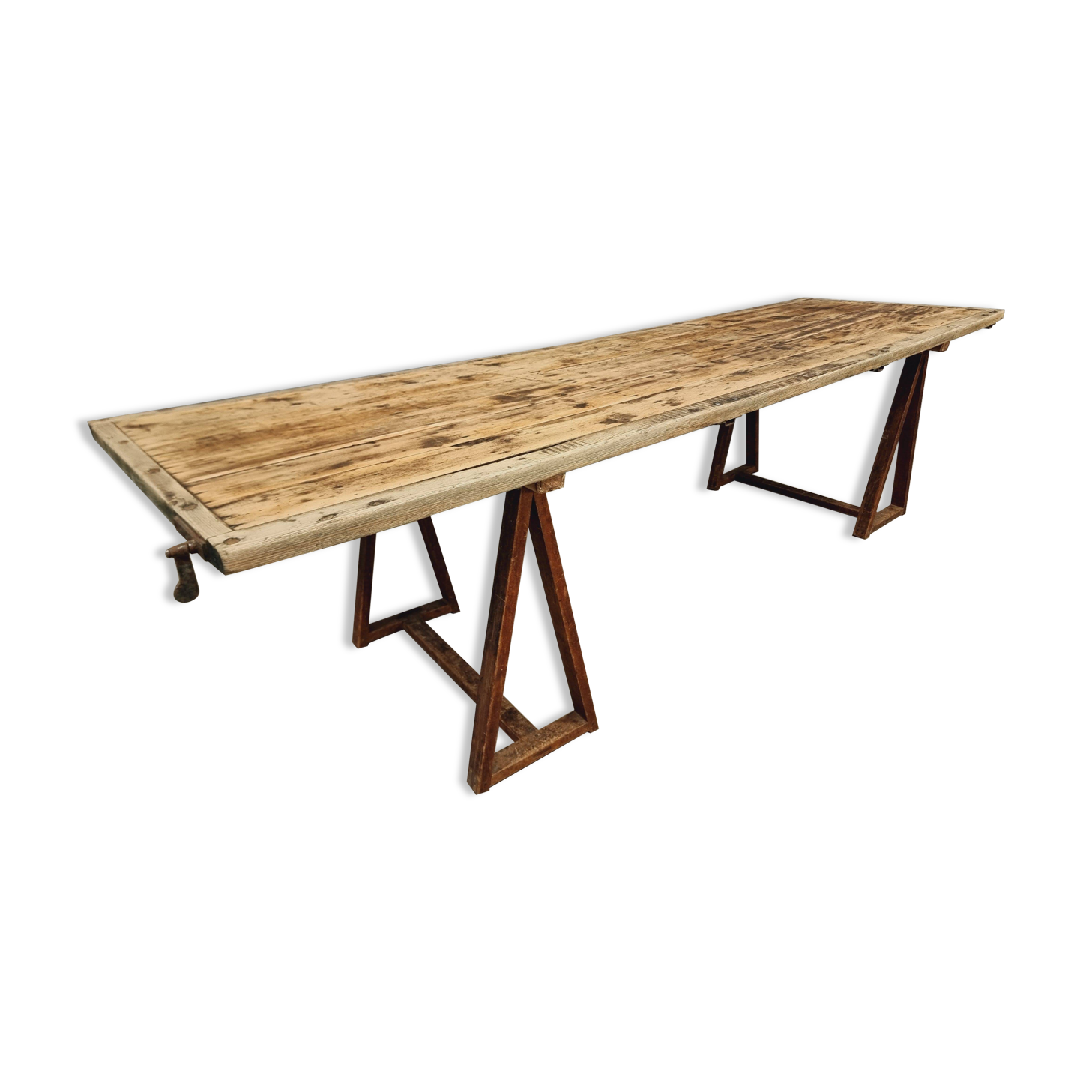 Table à tréteaux ancienne table de jardin XXL 89 x 308 cm