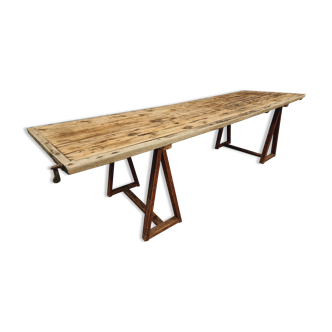 Table à tréteaux ancienne table de jardin XXL 89 x 308 cm