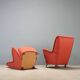Pair of vintage fabric armchairs from the 1950s.