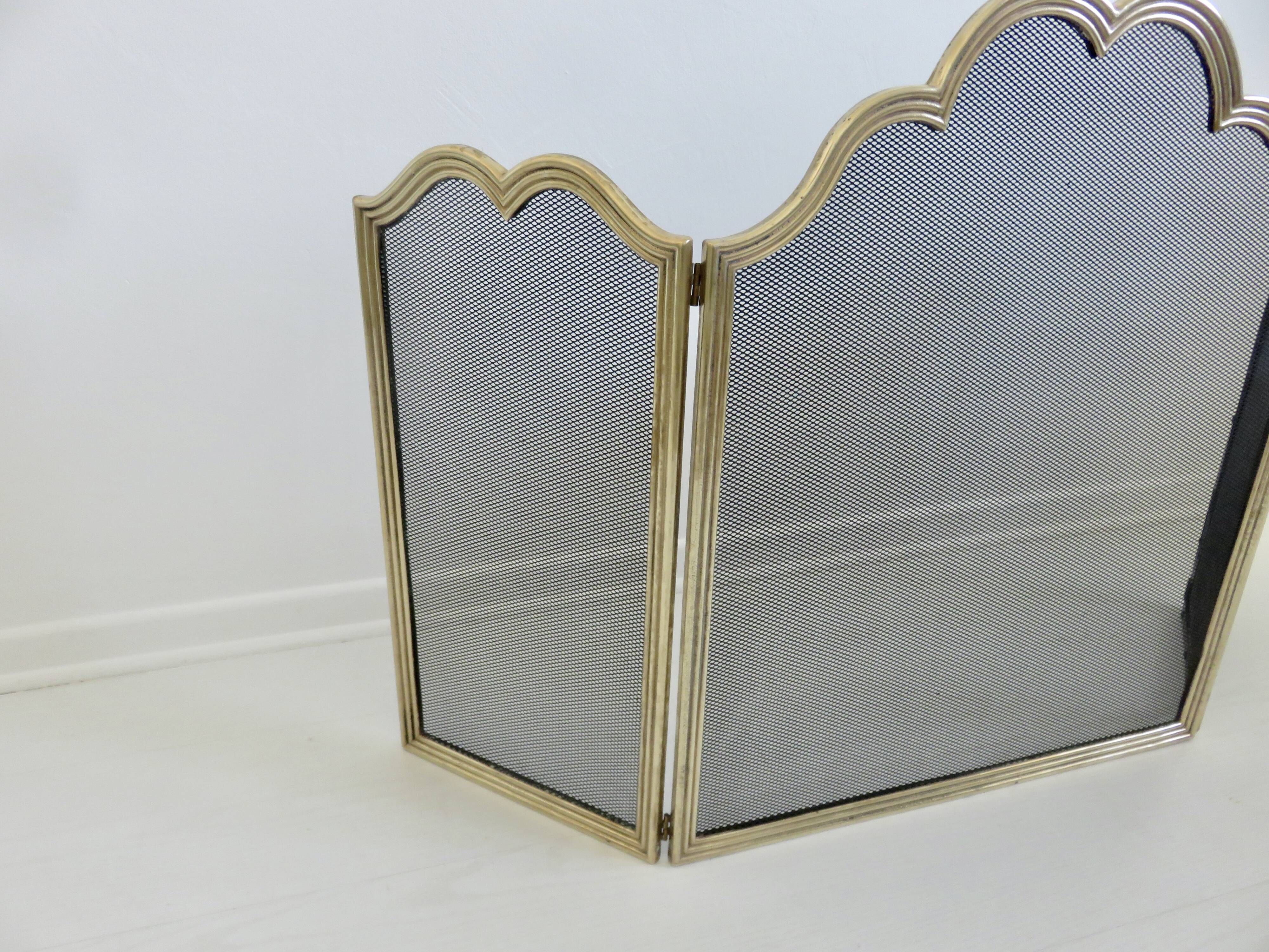 Fire screen, spark screen "made in Italy" brass 1970