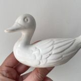 11 cm duck in vintage white earthenware