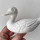 11 cm duck in vintage white earthenware