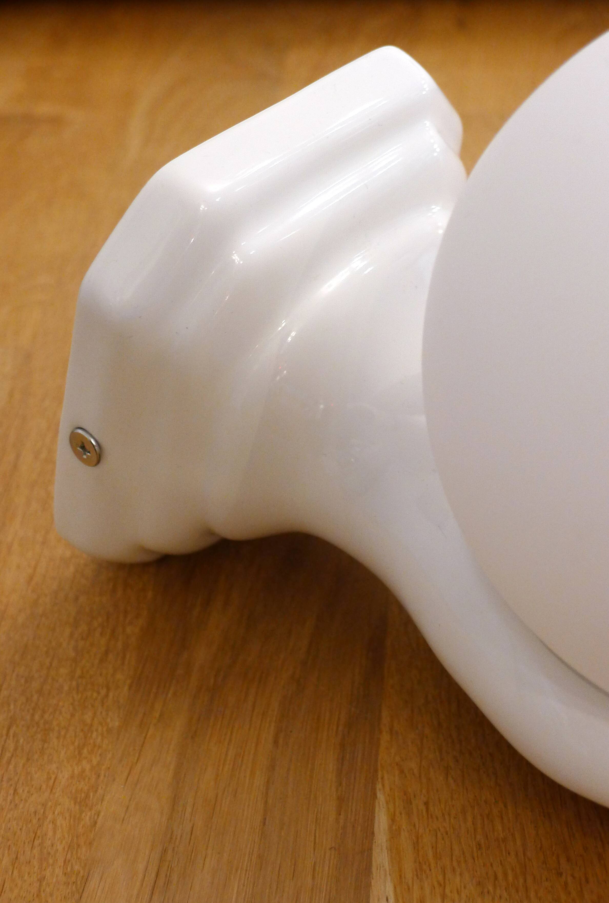 Vintage wall lamp with outstretched hand & opaline globe