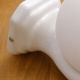 Vintage wall lamp with outstretched hand & opaline globe