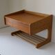 Scandinavian bedside table or wall console, oak and teak 1960