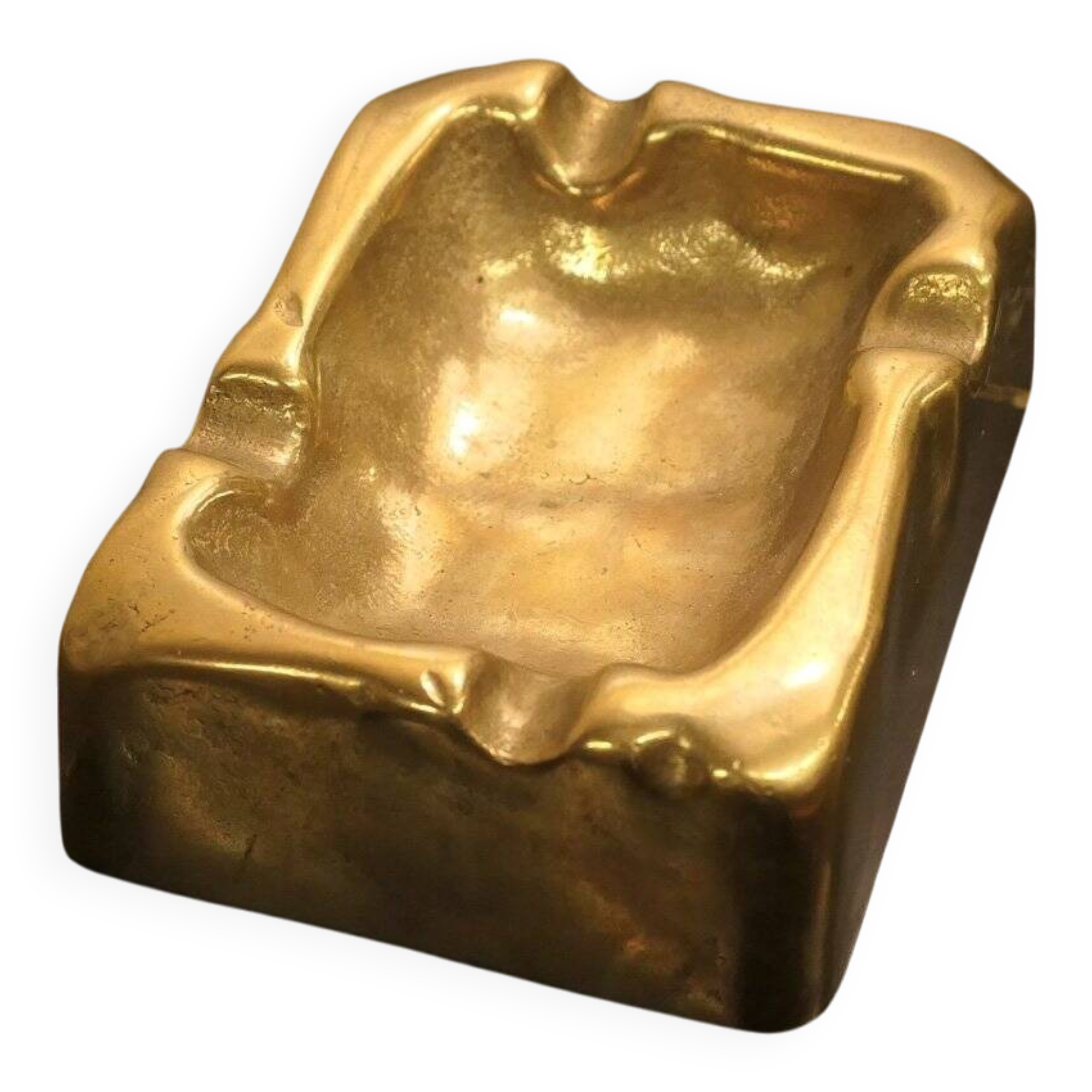 Brutalist bronze ashtray, Lauterbach, France, 1950s