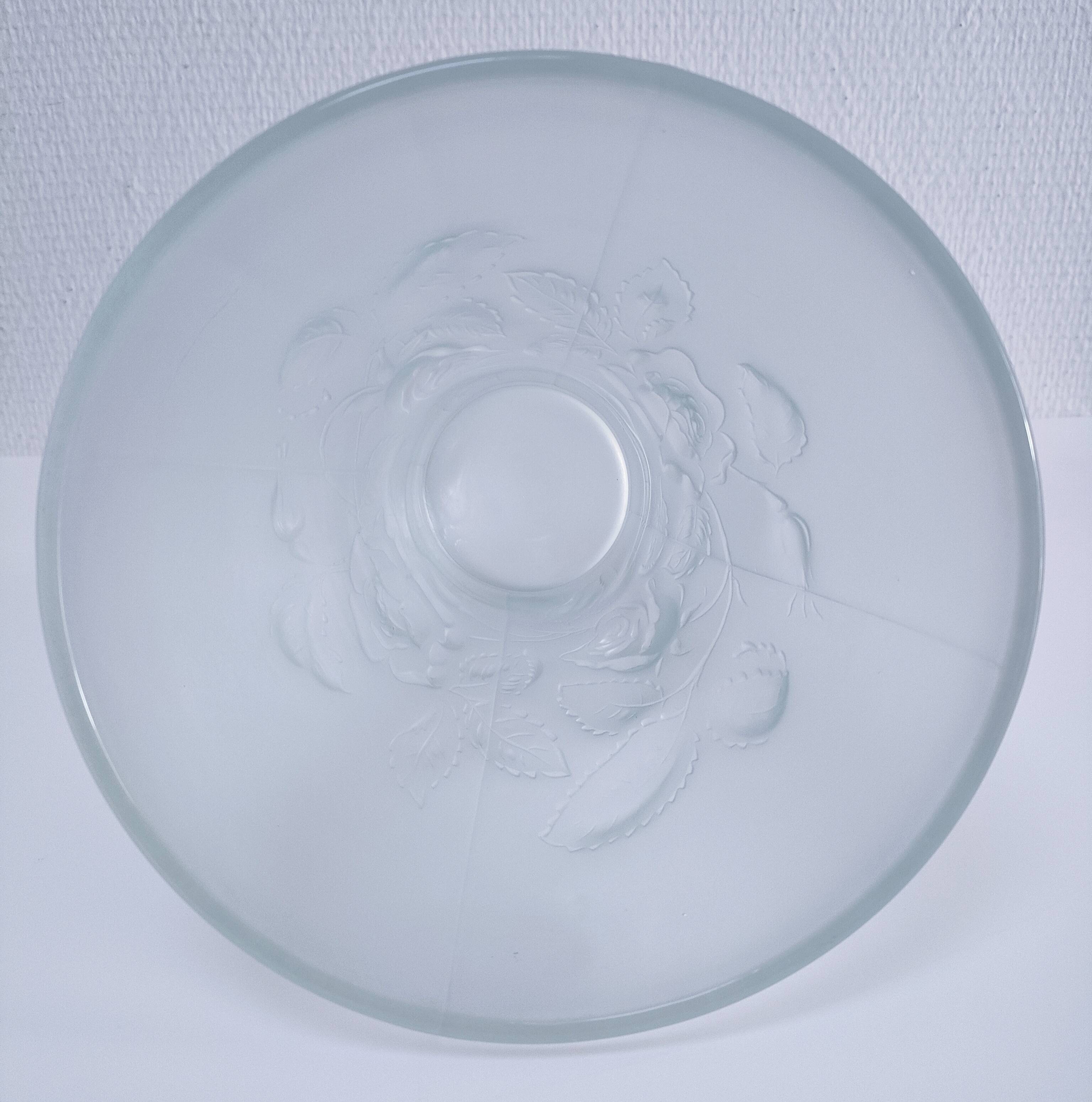 Josef Inwald glass vase with rose decoration H. 20 cm