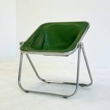 Chaise Plona de Giancarlo Piretti pour Castelli en cuir vert
