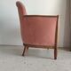 Armchair art deco pink velvet trim