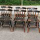 6 solid wood Windsor dining chairs from the 1950s.