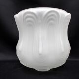 Art deco, vintage frosted white glass globe, swirl design light shade