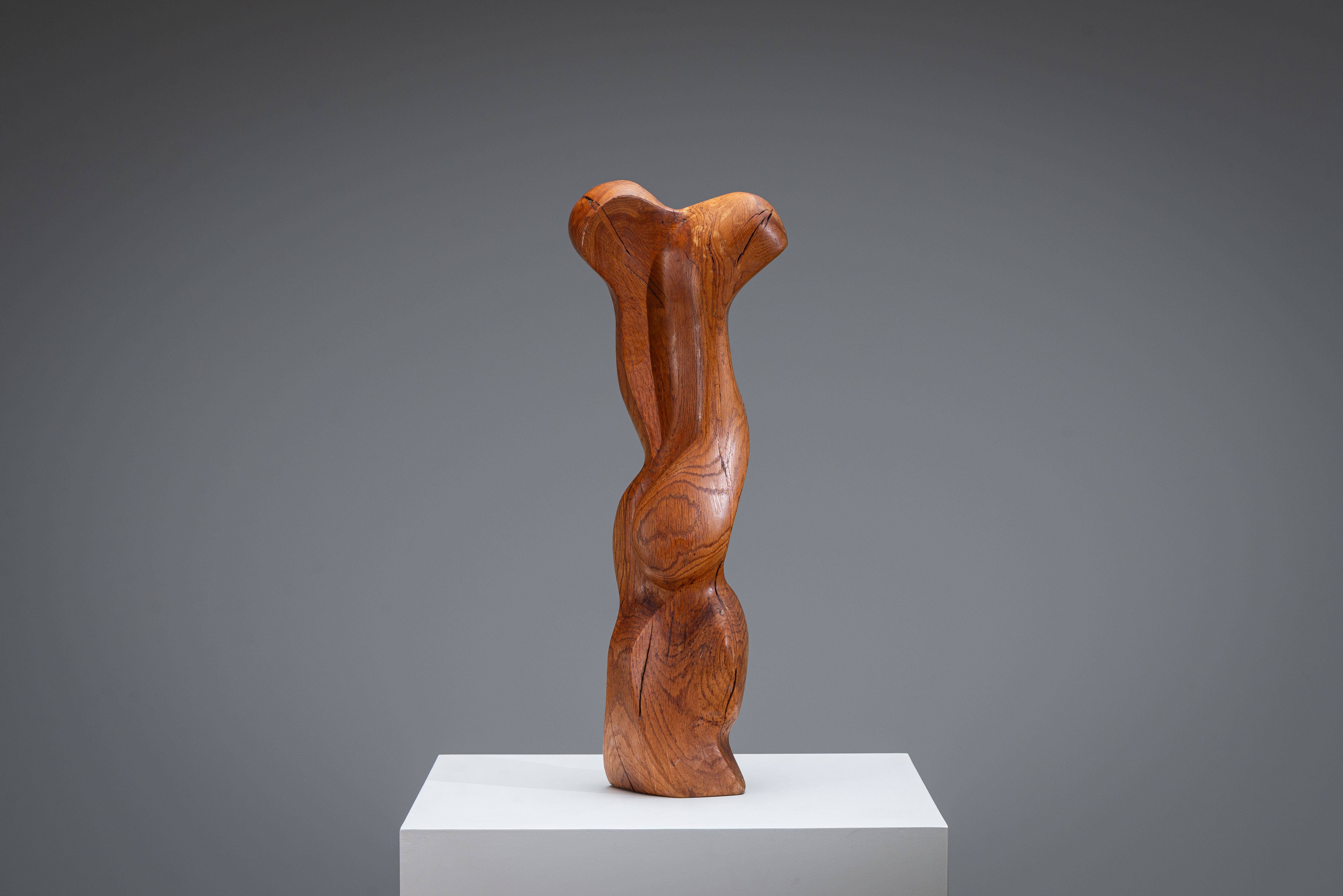Abstract biomorphic wooden sculpture 1978