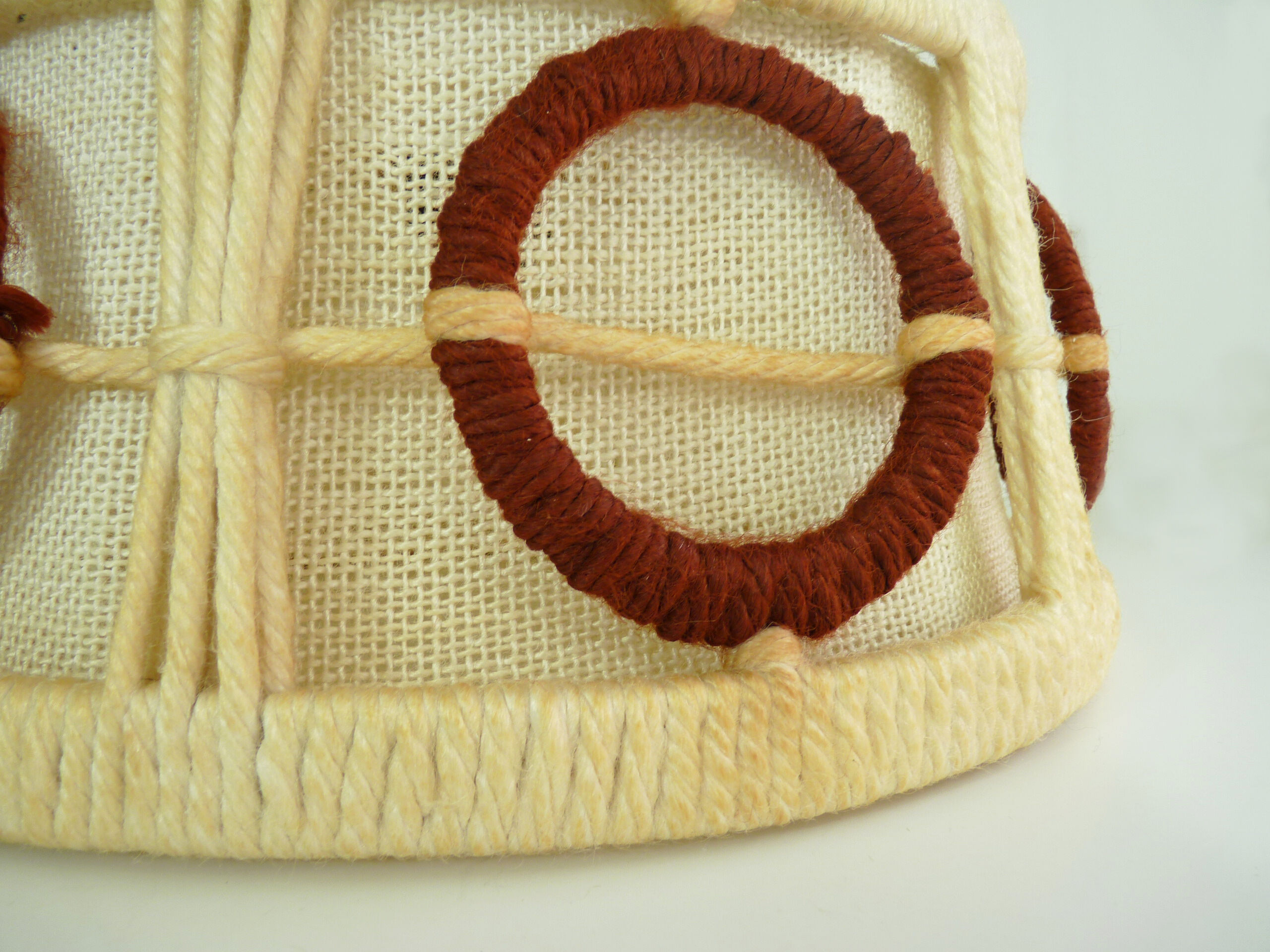 Scandinavian GDR wool en wooden hanging