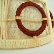 Scandinavian GDR wool en wooden hanging