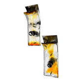 Pair of Murano Mazzega orange & clear glass wall sconces, Italy, 1970s