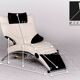 Black and white leather seat model Solo 699 design Stefan Heiliger, WK