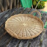 Round wicker top vintage basketry