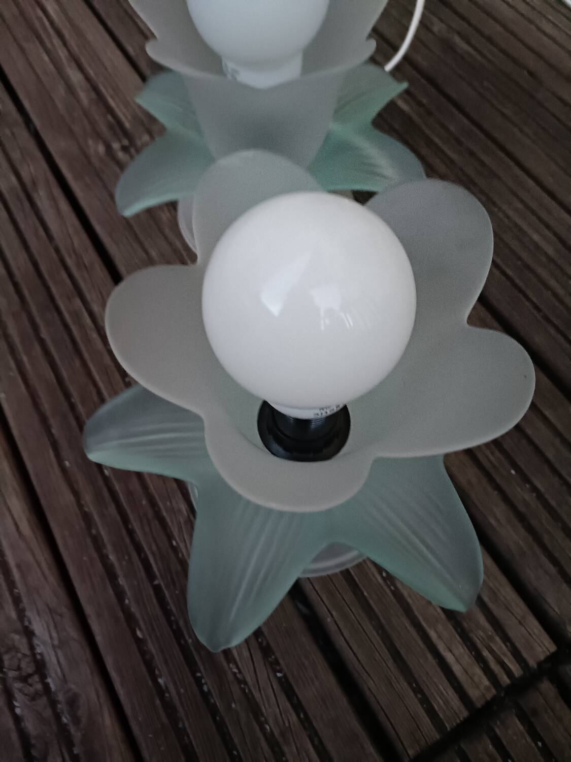 Pair of vintage flower lamps