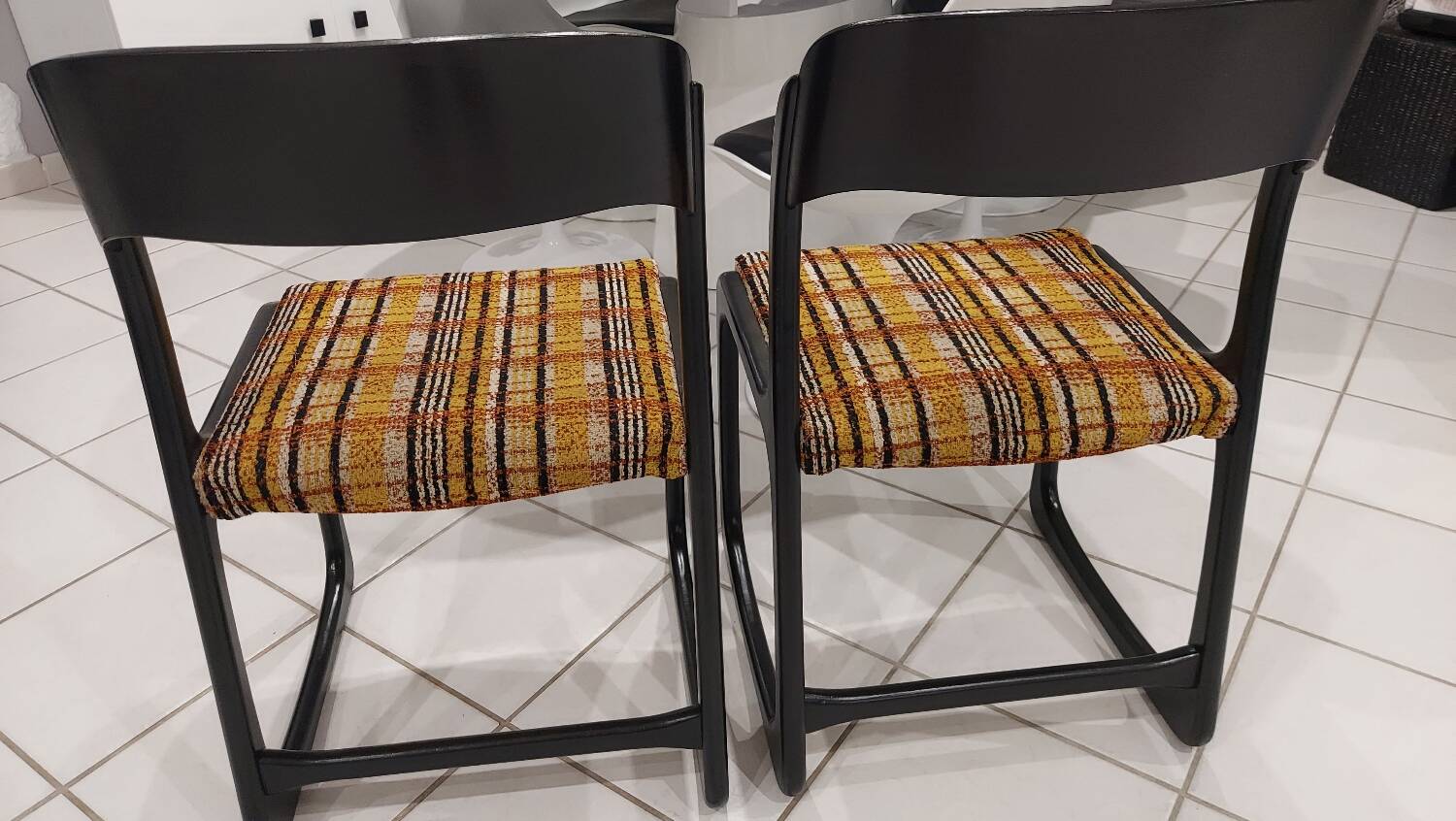 Pair of Baumann Sleigh model chairs, 1970