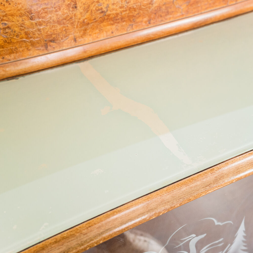 Heath wood buffet and 1950s vintage glass modern antiques