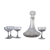 Carafe à vin en verre taillé diamant