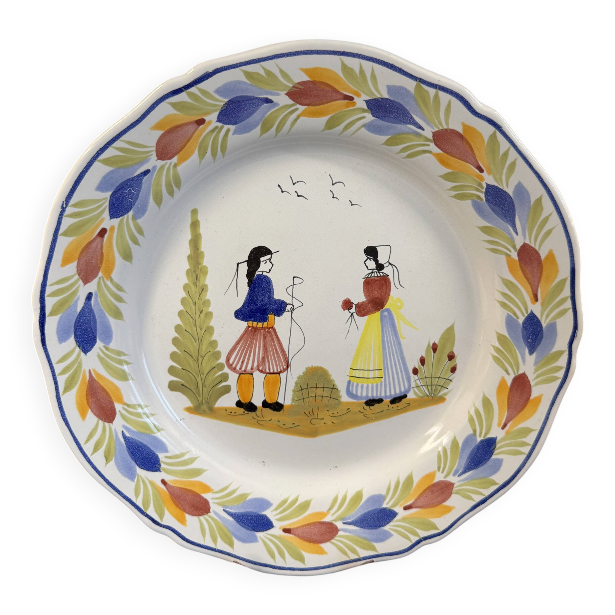 Assiette décorative en faïence Henriot Quimper