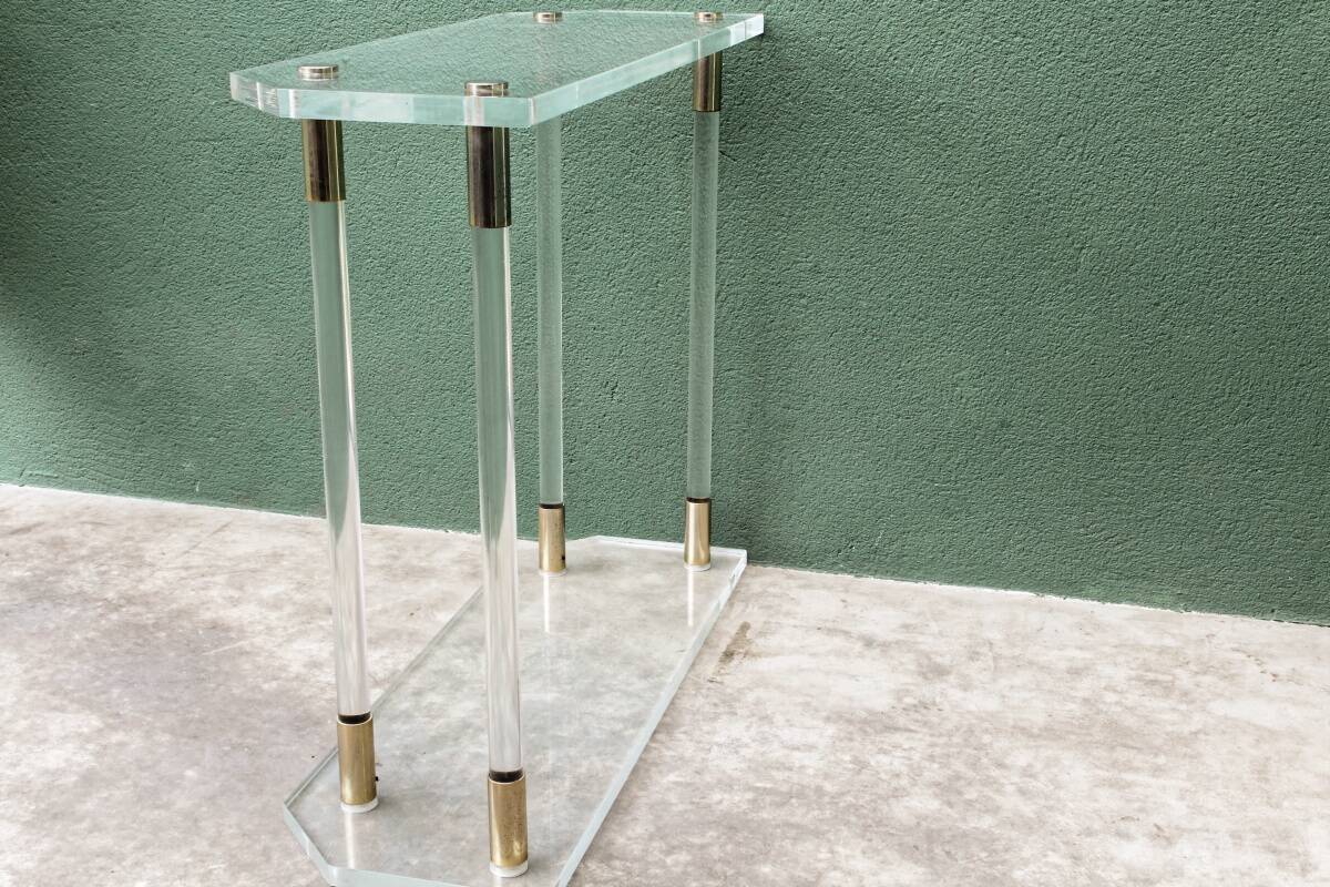 Console, altuglass, 1970s, in the style of Charles Hollis Jones.