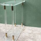 Console, altuglass, 1970s, in the style of Charles Hollis Jones.